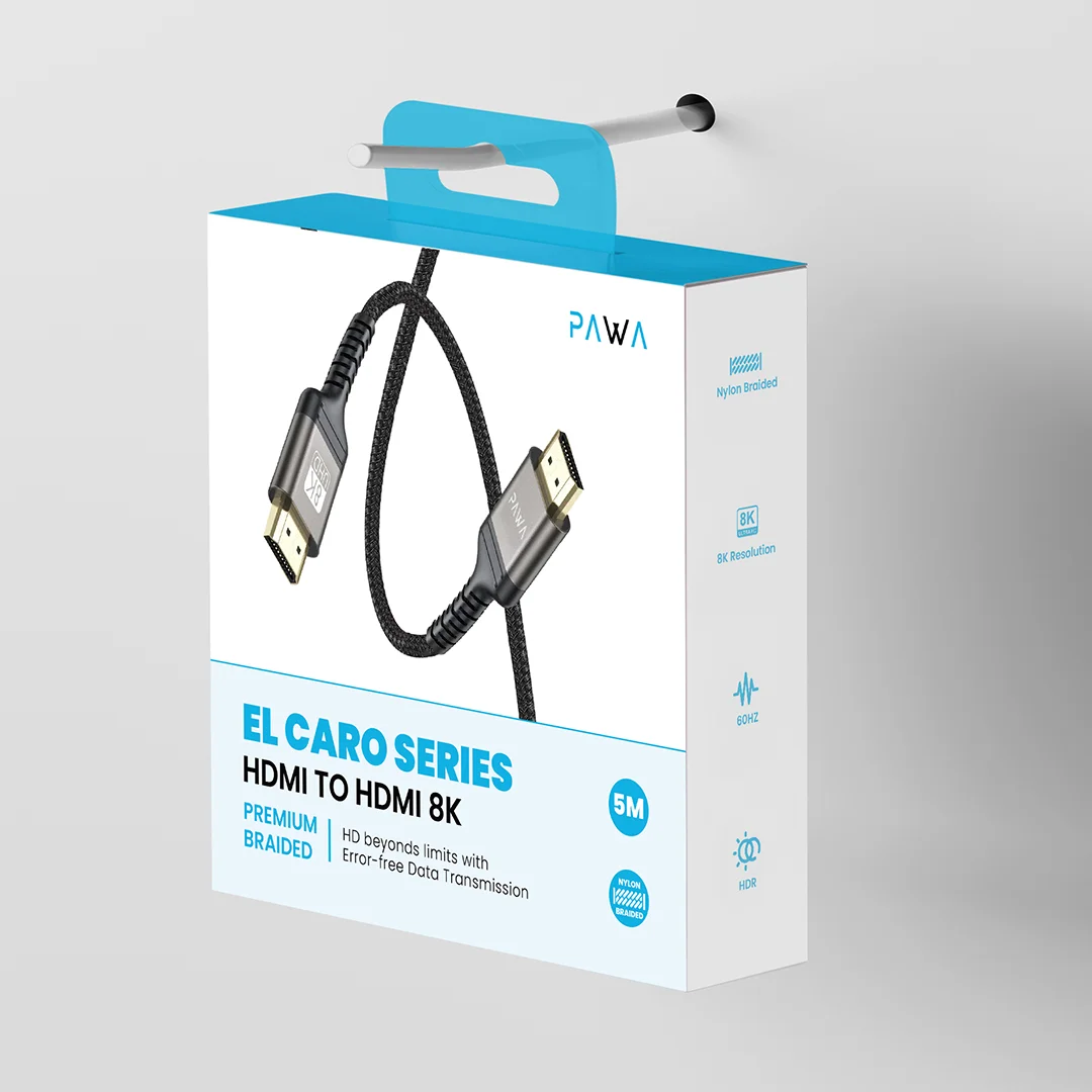 Pawa El-Caro 8K HDMI Cable 5m - Black Pawa El-Caro 8K HDMI Cable 5m - Black - Image 1