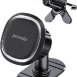 Porodo 2in1 Magnetic Car Phone Holder - Black