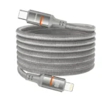 Porodo 30W Type-C to Lightning Magnetic Braided Cable 1.2M - Grey