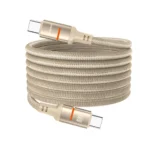 Porodo 60W Type-C to Type-C Magnetic Braided Cable 1.2M - Gold