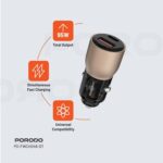 Porodo 95W Car Charger Transparent with 0.9M USB-C Cable - Desert Titanium