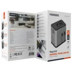 Porodo Mega Volt Universal Travel Adapter - Silver Black