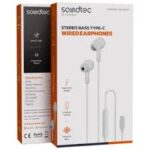 Porodo Soundtec Stereo Earphones Type-C with Mic - White