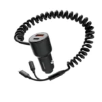Porodo Type-C + C Car Charger with C + C Cable 30W - Black