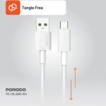 Porodo USB-A to Type-C PVC Cable 1.2M - White