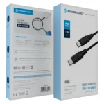 Powerology 60W USB-C to USB-C V2.0 Aluminum Nylon Cable 1.2M - Light Grey/White