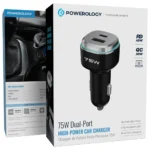 Powerology 75W Dual-Port Car Charger