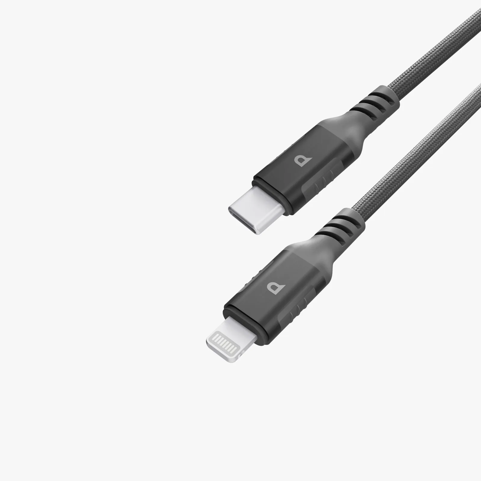 Powerology MFI Lightning to USB-C Aluminium Shell Nylon Braided Cable 2M - Dark Grey Powerology MFI Lightning to USB-C Aluminium Shell Nylon Braided Cable 2M - Dark Grey - الصورة 1