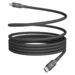Powerology MFI Lightning to USB-C Magnetic Metal Plug Nylon Braided Cable 1.2M - Dark Grey