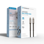 Powerology Thunderbolt Braided USB4 C to C Charging Cable 240W 40Gbps 8K 2M