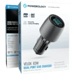 Powerology Velox 83W Dual-Port Car Charger - Black