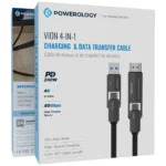 Powerology Vion 4-in-1 Charging Cable - Black