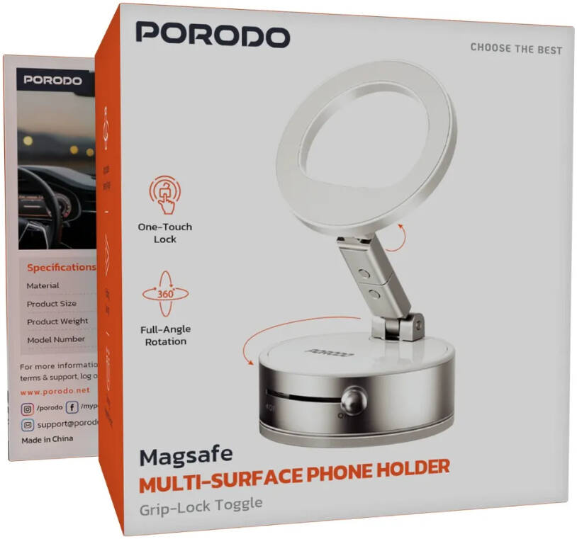 porodo magsafe multi-surface phone holder porodo magsafe multi-surface phone holder - الصورة 1