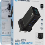 powerology ganex 100w multi- port adapter