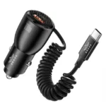 BRAVE CAR CHARGER DUAL PORT CAR CHARGER BUILT-IN TYPE-C CABLE