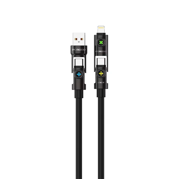 PORODO POWERGLOW 4IN1 USB A - LIGHTNING PORODO POWERGLOW 4IN1 USB A - LIGHTNING - الصورة 1