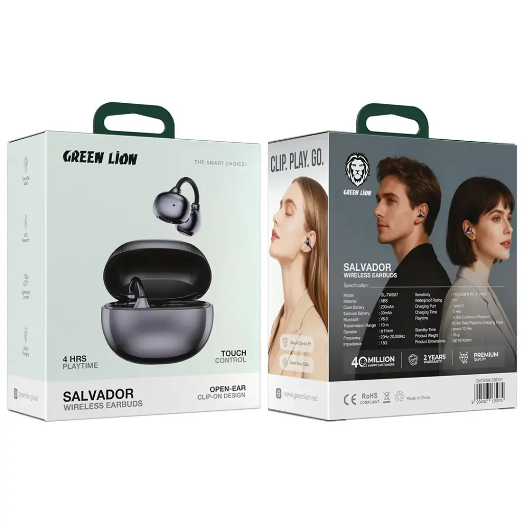 GREEN LION SALVADOR WIRELESS EARBUDS OPEN-EAR CLIP-ON DESIGN GREEN LION SALVADOR WIRELESS EARBUDS OPEN-EAR CLIP-ON DESIGN - Image 1